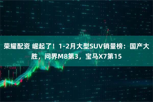 荣耀配资 崛起了!1-2月大型SUV销量榜:国产大胜,问界M8第3,宝马X7第15