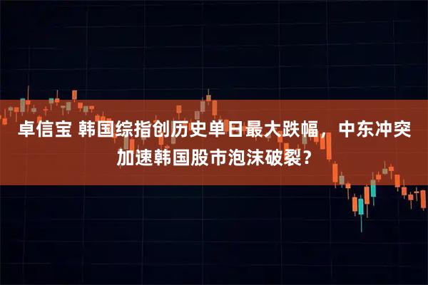 卓信宝 韩国综指创历史单日最大跌幅，中东冲突加速韩国股市泡沫破裂？